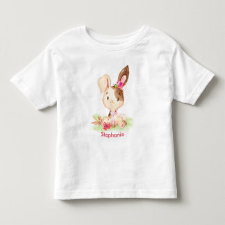 Rosa Wasserfarbe Little Bunny Kleinkind T-shirt