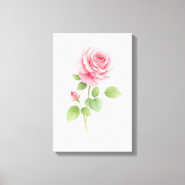 Rosa Wasserfarbe Moderne Kunst Dekoration Geschenk Leinwanddruck (Vorderseite)