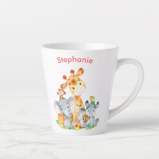 Rosa Wasserfarbe Niedlich Safari Jungle Animes Milchtasse