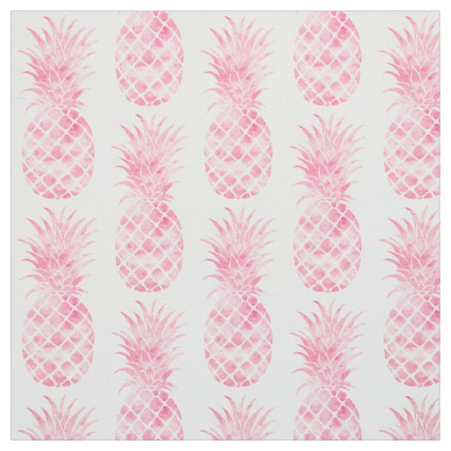 Rosa Wasserfarbe Tropische Ananas Stoff (Muster)