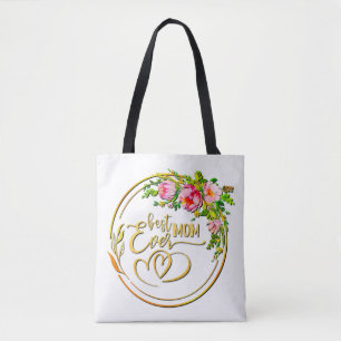 Rosa Wasserfarbe und Golden Best Mama jemals Tasche
