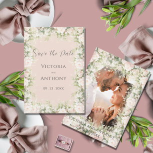 Rosa Wasserfarbe Vintage Hochzeit  Save The Date