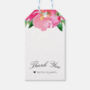 Rosa Wasserfarben-Blume Blumen Sommer Elegant Chic Geschenkanhänger
