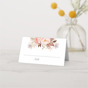 Rosa Wasserfarben Blume Elegant Romantisch Platzkarte