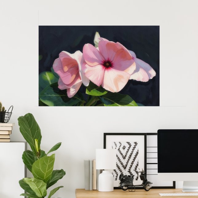 Rosa Wasserfarben-Blumen Florale Kunst Drucke (Heimbüro)
