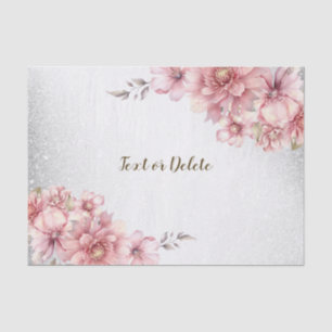 Rosa Wasserfarben-Blumen Glänzender Glitter Modern Seidenpapier