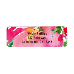 Rosa Wasserfarben-Blumen Hochzeit Sommer Brautpart