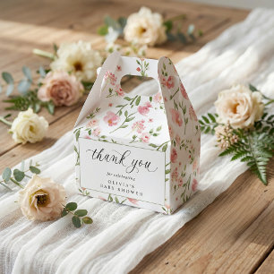 Rosa Wasserfarben-Blumengarten-Baby-Party Geschenkschachtel
