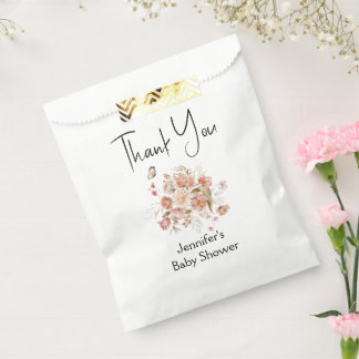 Rosa Wasserfarben-Brautstrauß Mädchen Baby Shower Geschenktütchen