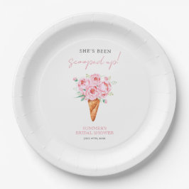 Rosa Wasserfarben-Eiscreme-Brautparty Pappteller