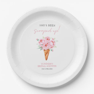 Rosa Wasserfarben-Eiscreme-Brautparty Pappteller