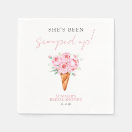 Rosa Wasserfarben-Eiscreme-Brautparty Serviette