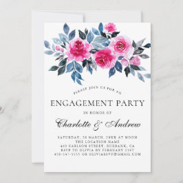 Rosa Wasserfarben Elegante Engagement Party Einladung