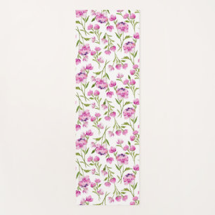 Rosa Wasserfarben-Florales-Yoga-Matte Yogamatte