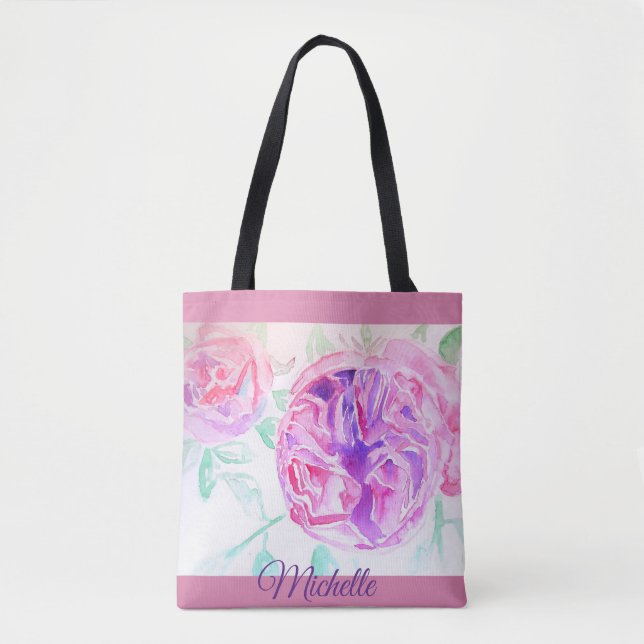 Rosa Wasserfarben Lilac Pink Giro del Malcantone Tasche (Vorderseite)