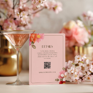Rosa Wasserfarben-Mohn-Hochzeitsantwortkarte RSVP Karte