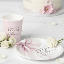 Rosa Wasserfarben-Schleife Brautparty