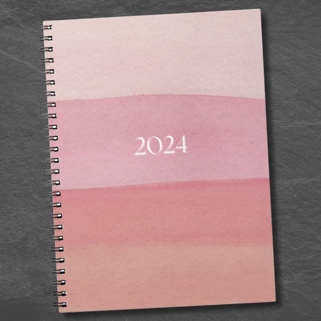 Rosa Wasserfarben Streifen Notizblock (Pink Watercolor Stripe notebook)