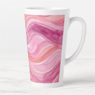 Rosa Wasserfarben-Wellenmuster Milchtasse