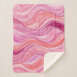 Rosa Wasserfarben-Wellenmuster Sherpadecke