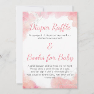 Rosa Wasserfarben-Windeln und Bücher für Kinder Save The Date