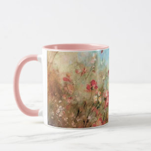 Rosa Wasserfarbenblumen Tasse