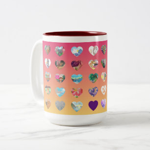 Rosa Wasserfarbenherzen Zweifarbige Tasse