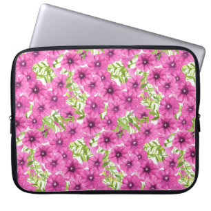 Rosa Wasserfarbenmuster Petunia-Blume Laptopschutzhülle