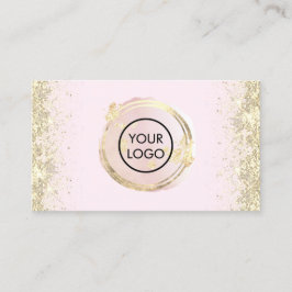 Rosa Wasserfarbkreis auf hellrosa Visitenkarte