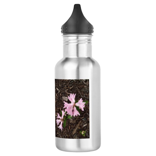 Rosa Wasserflasche mit Hyazinthe (Links)