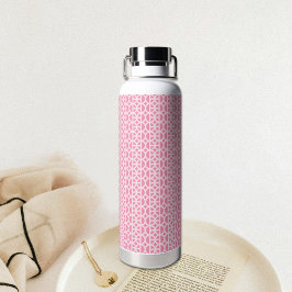 Rosa Wasserflasche mit Kreis-Muster Trinkflasche