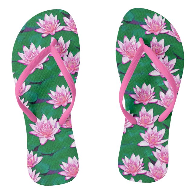 Rosa Wasserläufe auf einem Pool Flip Flops (Fußbett)