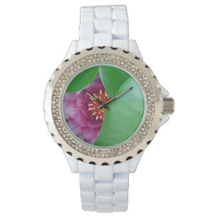 Rosa Wasserlilie Armbanduhr
