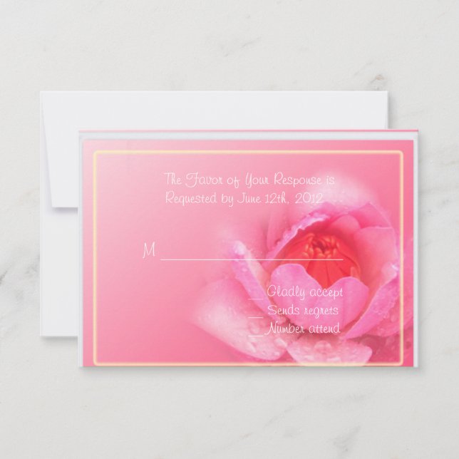 Rosa Wasserlilie Blume RSVP-Karte RSVP Karte (Vorderseite)