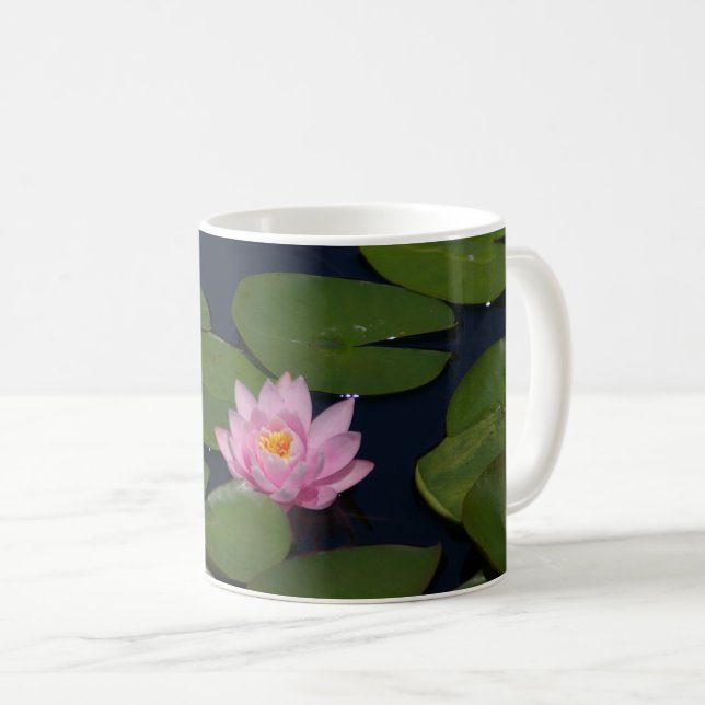 Rosa Wasserlilie Kaffeetasse (VorderseiteRechts)