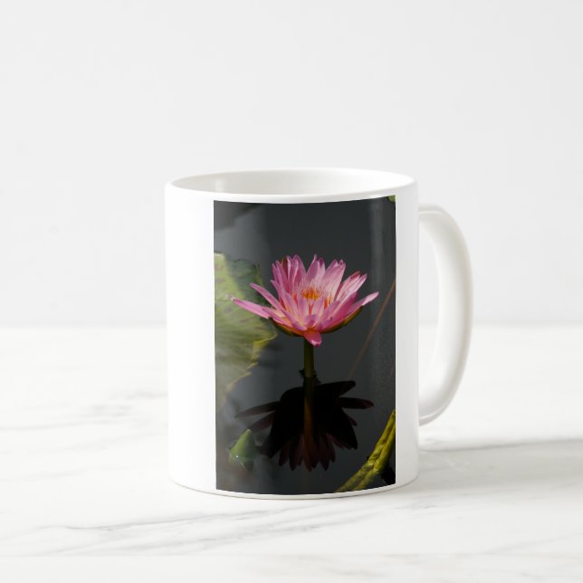Rosa Wasserlilie Kaffeetasse (VorderseiteRechts)