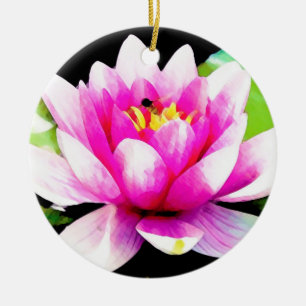 Rosa Wasserlilie Keramik Ornament