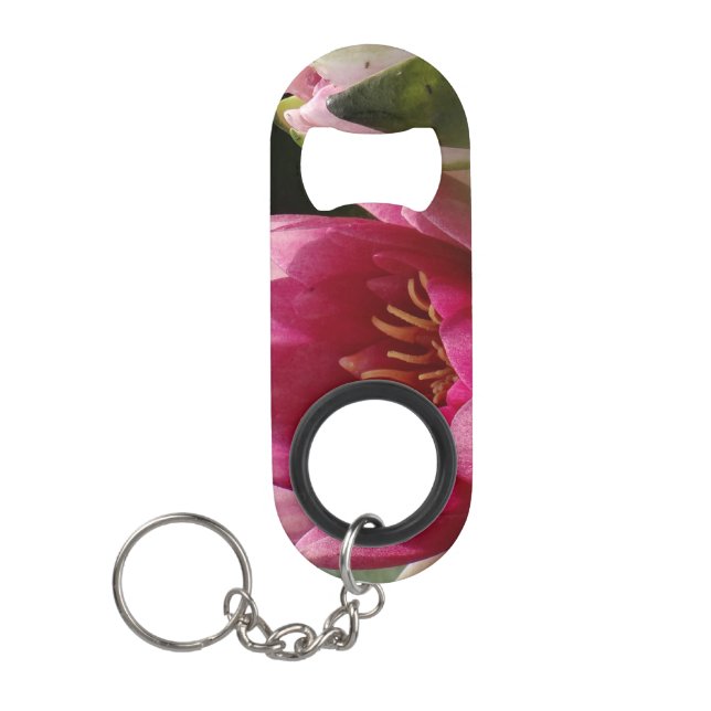 Rosa Wasserlilie Mini Flaschenöffner (Vorderseite)