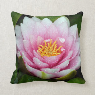 Rosa Wasserlilien-Blume Kissen