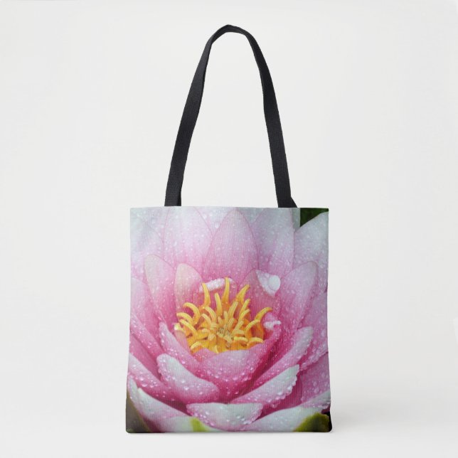 Rosa Wasserlilien-Blume Tasche (Vorderseite)