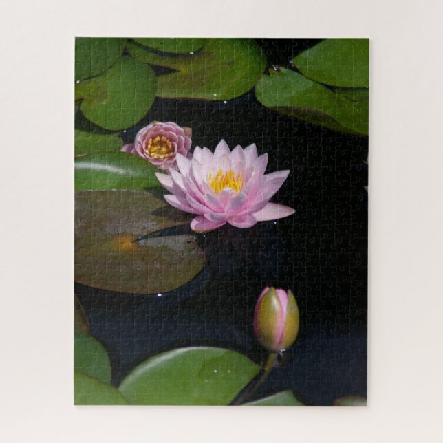 Rosa Wasserlilien Jigsaw Puzzle (Vertikal)