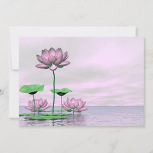 Rosa Wasserlilien und Lotus-Blume - 3D-Darstellung