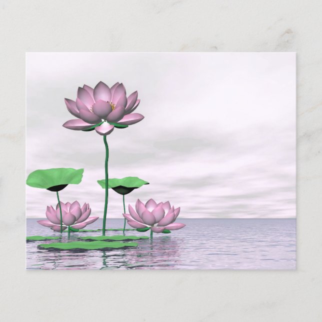 Rosa Wasserlilien und Lotus-Blume Flyer (Vorne)
