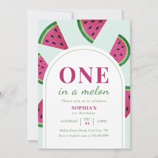 Rosa Wassermelone Ein In Einer Melone Foto Geburts Einladung