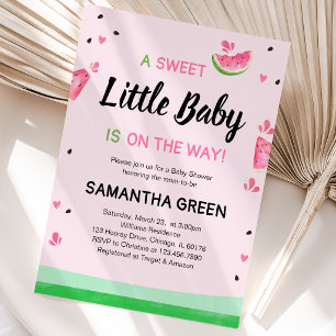 Rosa Wassermelonen-Baby-Party Einladung