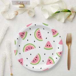 Rosa Wassermelonen, Wassermelonen, Sommermuster Pappteller