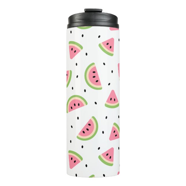 Rosa Wassermelonen, Wassermelonen, Sommermuster Thermosbecher (Vorderseite)