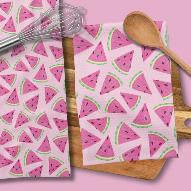 Rosa Wassermelonenmuster Geschirrtuch (PInk watermelon kitchen tea towel)