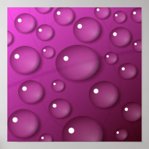 Rosa Wassertropfen Hintergrund Poster