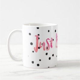Rosa Watercolor atmen gerade schwarze Kaffeetasse